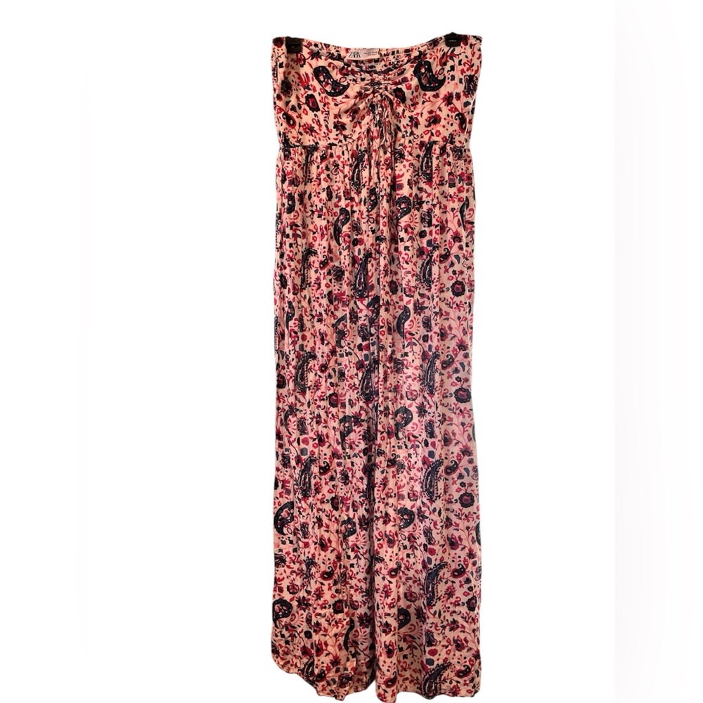 Zara Floral Paisley Strapless Maxi Dress - Eurosummer cruise wear - Picture 2 of 4